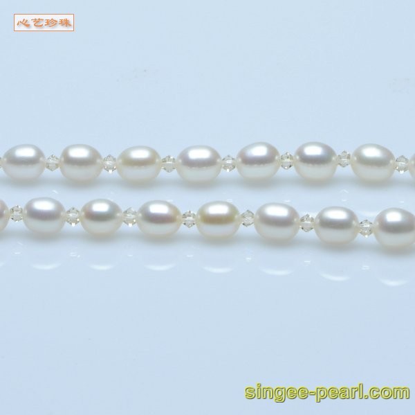 心艺珍珠图片:(6-7mm白色)珍珠项链XL12026-2->点击浏览大图