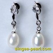 (7-8mm白色)珍珠耳钉ED12053|心艺珍珠饰品网-珍珠图片