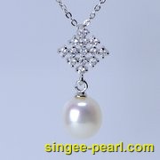 (8.5-9mm白色)珍珠挂坠GZ12012|心艺珍珠饰品网-珍珠图片