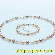 (6-7mm混彩)珍珠套装TZ12001-1|心艺淡水珍珠饰品图片