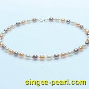 (6-7mm混彩)珍珠项链XL12026-3|心艺淡水珍珠饰品图片