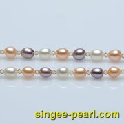 (6-7mm混彩)珍珠项链XL12026-1|心艺珍珠饰品网-珍珠图片