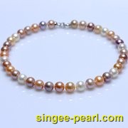(11-12mm混彩)珍珠项链XL12032-2|心艺淡水珍珠饰品图片
