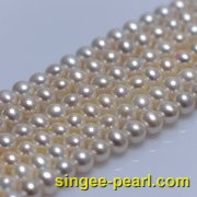 (9-10mm白色)珍珠直链ZL12013|心艺珍珠饰品网-珍珠图片