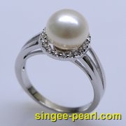 (9.5-10mm白色)珍珠戒指JZ12004|心艺珍珠饰品网-珍珠图片