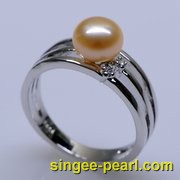 (6.5-7mm粉色)珍珠戒指JZ12006-1