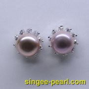 (9.5-10mm紫色)珍珠耳钉ED12060-1|心艺珍珠饰品网-珍珠图片