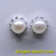 (9.5-10mm白色)珍珠耳钉ED12060-3|心艺珍珠饰品网-珍珠图片