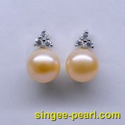 (9.5-10mm粉色)珍珠耳钉ED12061-2|心艺珍珠饰品网-珍珠图片