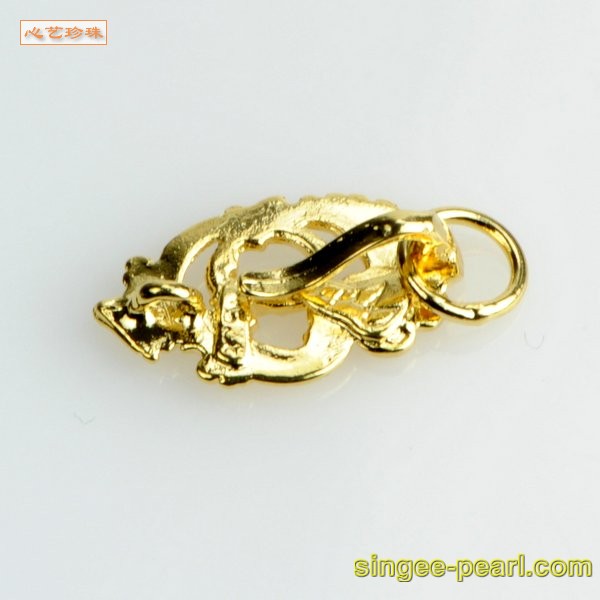 心艺珍珠:铜镀黄金英伦款的扣珍珠配件PJ12047图片一