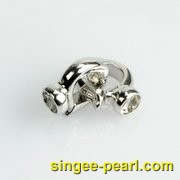 铜镀白金喇叭扣珍珠配件PJ12039|心艺珍珠饰品网-珍珠图片