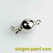 铜镀白金球形扣珍珠配件PJ12045|心艺珍珠配件图片