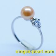 (6.5-7mm粉色)珍珠戒指JZ12016-2|心艺珍珠饰品网-珍珠图片