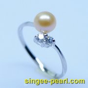 (6.5-7mm粉色)珍珠戒指JZ12022-2|心艺珍珠饰品网-珍珠图片