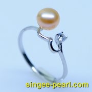 (6.5-7mm粉色)珍珠戒指JZ12023-2|心艺珍珠饰品网-珍珠图片