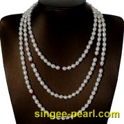 (6-7mm白色)珍珠毛衣链MY12009-1__心艺珍珠饰品网-饰品图片