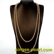 (7-8mm粉色)珍珠毛衣链MY12019-3|心艺珍珠饰品网-珍珠图片