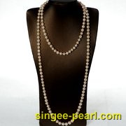 (8-9mm粉色)珍珠毛衣链MY12023-2|心艺珍珠饰品网-珍珠图片