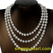 (8-9mm白色)珍珠毛衣链MY12023-3__心艺珍珠饰品网-饰品图片