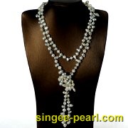 (8-9mm灰色)珍珠毛衣链MY12026__心艺珍珠饰品网-饰品图片