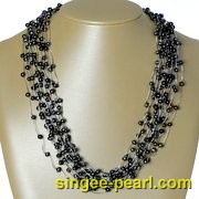 (5-6mm黑色)花式珍珠项链HL12035__心艺珍珠饰品网-饰品图片