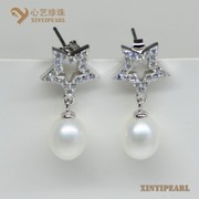 (7-8mm白色)珍珠耳环XY14057-1__心艺珍珠饰品网-饰品图片