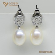 (9-10mm白色)珍珠耳环XY14060-1__心艺珍珠饰品网-饰品图片