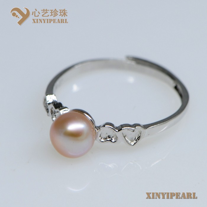心艺珍珠:(6.5-7mm紫色)珍珠戒指XY14066-3图片一