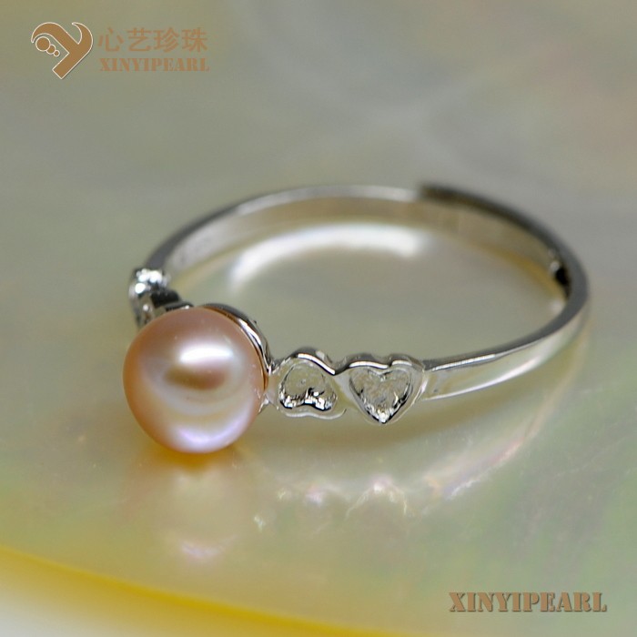 心艺珍珠:(6.5-7mm紫色)珍珠戒指XY14066-3图片二