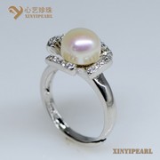 (9.5-10mm白色)珍珠戒指XY14062-1__心艺珍珠饰品网-饰品图片