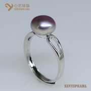 (8-8.5mm紫色)珍珠戒指XY14064-3|心艺扁圆珍珠图片