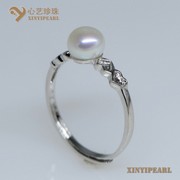 (6.5-7mm白色)珍珠戒指XY14066-1|心艺扁圆珍珠图片