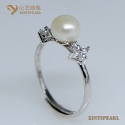 (6.5-7mm白色)珍珠戒指XY14067-1|心艺扁圆珍珠图片