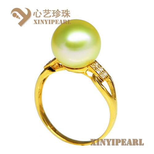 (10-11mm金色)珍珠戒指XY15182__心艺珍珠饰品网-饰品图片