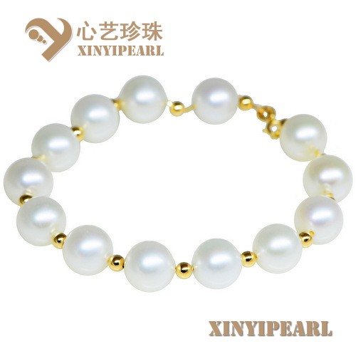(9-10mm白色)珍珠手链XY15199__心艺珍珠饰品网-饰品图片