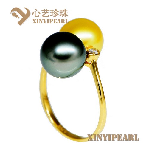 (10mm金色)珍珠戒指XY15223__心艺珍珠饰品网-饰品图片
