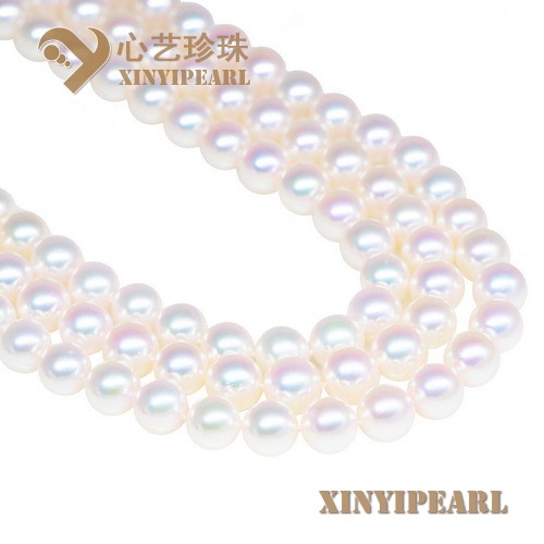 (8-8.5mm白色)珍珠项链XY15268|心艺白色珍珠图片