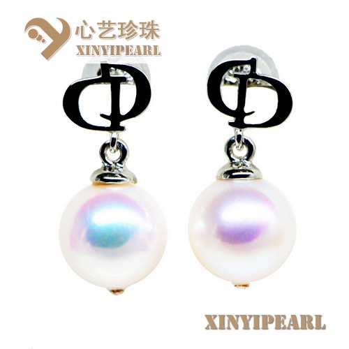 (8-8.5mm白色)珍珠耳钉XY15279__心艺珍珠饰品网-饰品图片