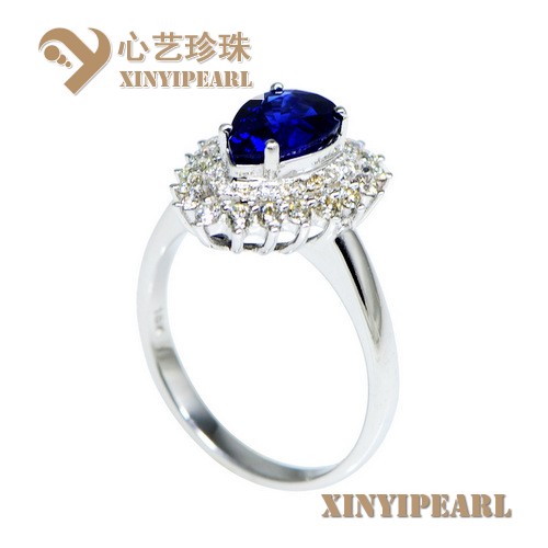 蓝宝石戒指XY15288__心艺珍珠饰品网-饰品图片