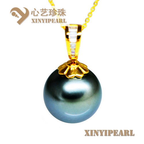 (15.7mm黑色)珍珠吊坠XY15297|心艺淡水珍珠饰品图片