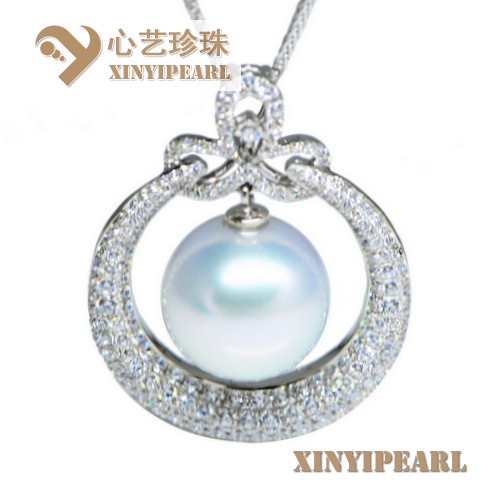 (13.8mm白色)珍珠吊坠XY15300|心艺淡水珍珠饰品图片