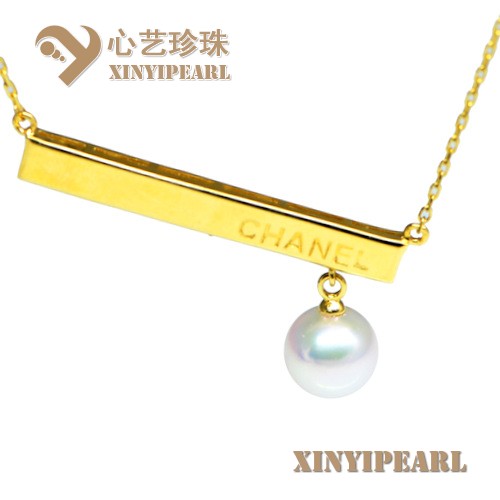 (8-8.5mm白色)珍珠吊坠XY15301|心艺白色珍珠图片