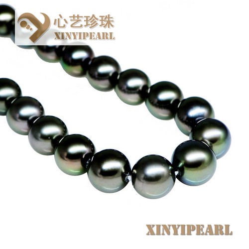 (10.5-13mm黑色)珍珠项链XY15319|心艺高档珍珠首饰图片