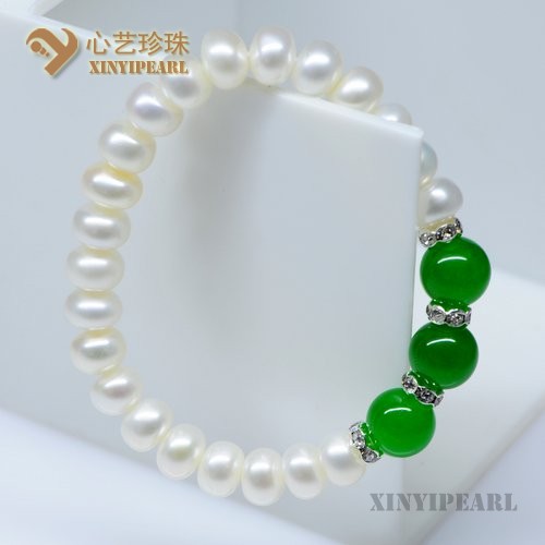 心艺珍珠:(8-9mm白色)珍珠手链SC12006-1图片三