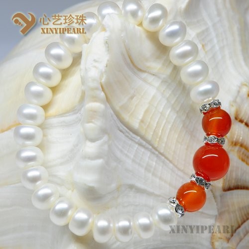 心艺珍珠:(8-9mm白色)珍珠手链SC12006-2图片三