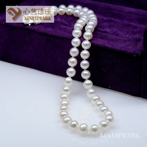 心艺珍珠图片:(7-8mm白色)珍珠项链SC12015