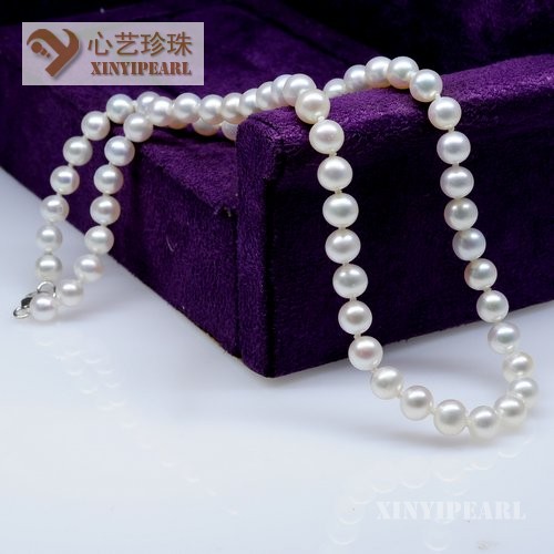 心艺珍珠:(7-8mm白色)珍珠项链SC12015图片二