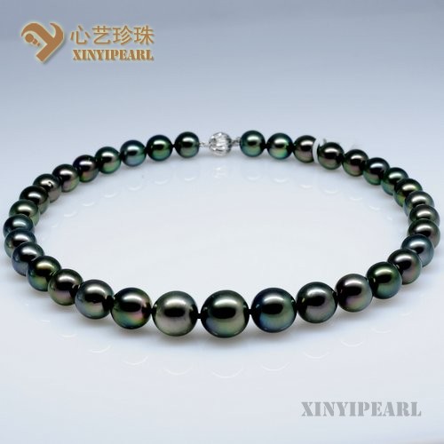 (11-14mm黑色)珍珠项链SC12123|心艺珍珠饰品网-珍珠图片