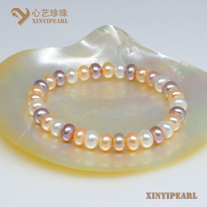(7-8mm混彩)珍珠手链SC12225-1|心艺淡水珍珠饰品图片