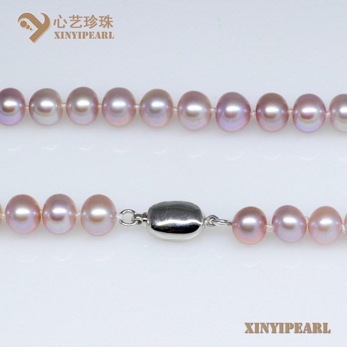 心艺珍珠:(8-9mm紫色)珍珠项链SC12253-3图片二